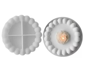 Molde silicona circulo con bordes burbujas